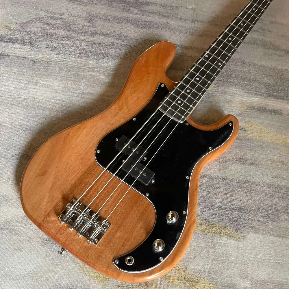 Brown Natural Solid Wood P Bass Guitar Two Split Humbucker Pickups Classic Precision Shape For Jazz Funk Band Free Shipping view 3