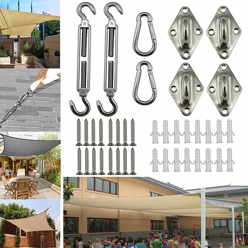 

Triangle Sun Shade Sail Install Set Outdoor Garden Pool Awning Stainless Steel Hardware Kit Sun Canopy Fixing Accessories