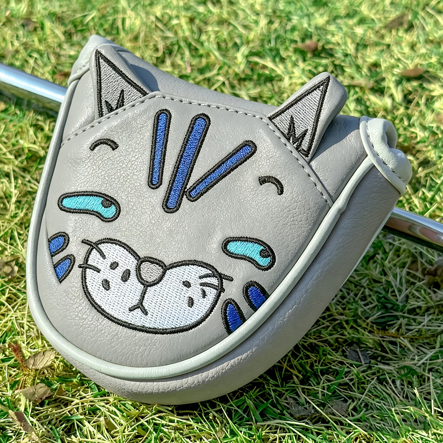 1pc Cute Cat Pattern Style Golf Club Head Cover, Golf Putter Cover, Golf Mallet Putter Cover, Semi-Circular Putter Cover, image 3