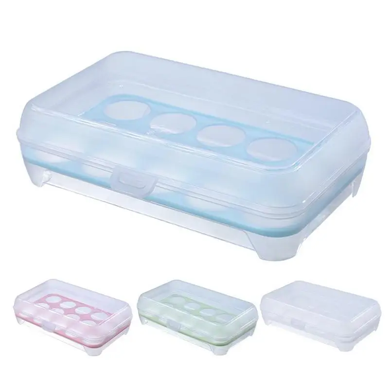 Egg Holder Container 15 Grids Egg Tray Dispenser For Refrigerator Egg Tray Carriage Dispenser Egg Storage Container Tray For