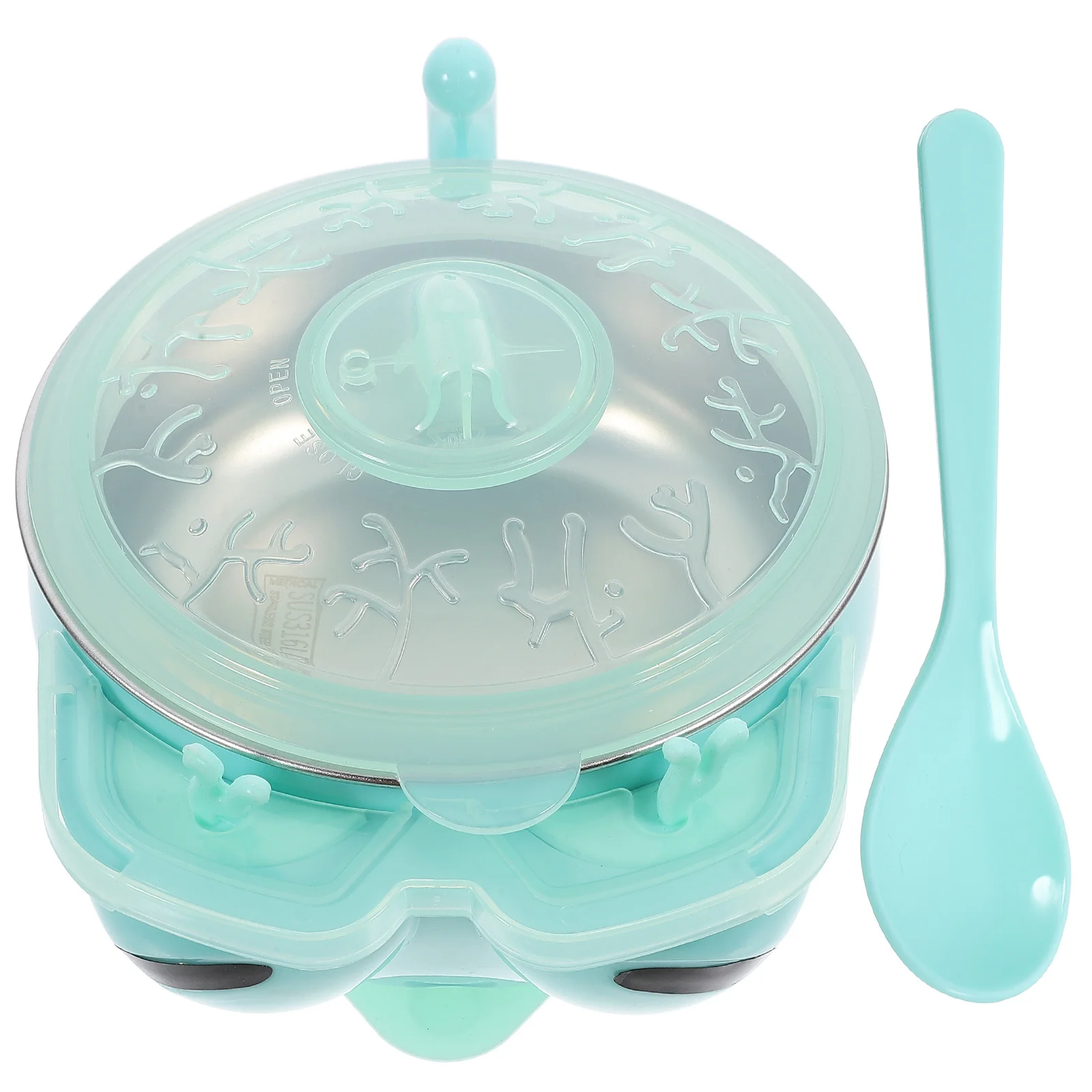 

1 шт., детская присоска, изоляционная миска из нержавеющей стали, силиконовый нескользящий контейнер для кормления, миска для детского питания, прочный, легкий