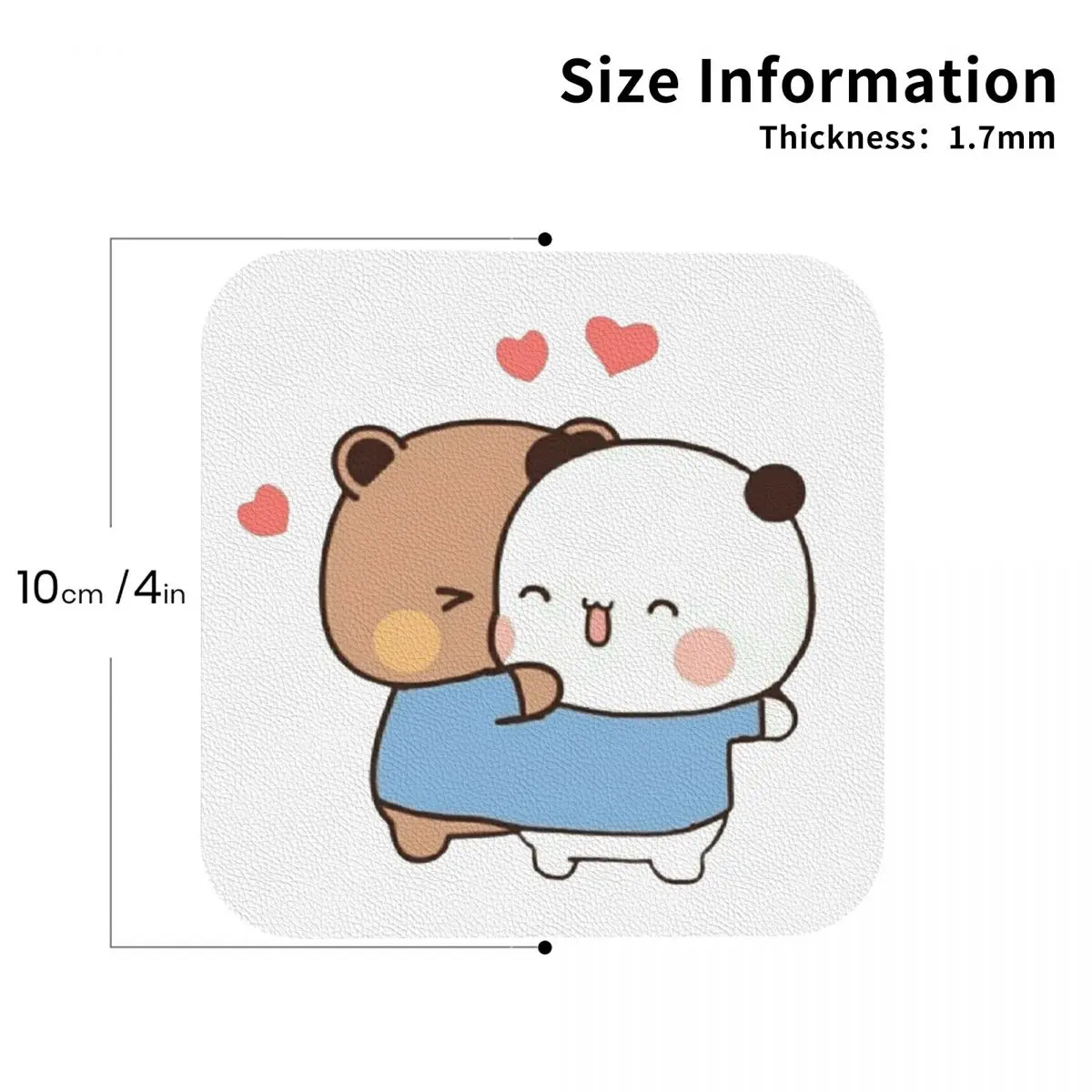 Bear And Panda Bubu Dudu Balloon Coasters Kitchen Placemats Non-slip Insulation Cup Coffee Mats Tableware Pads Set of 4 view 2