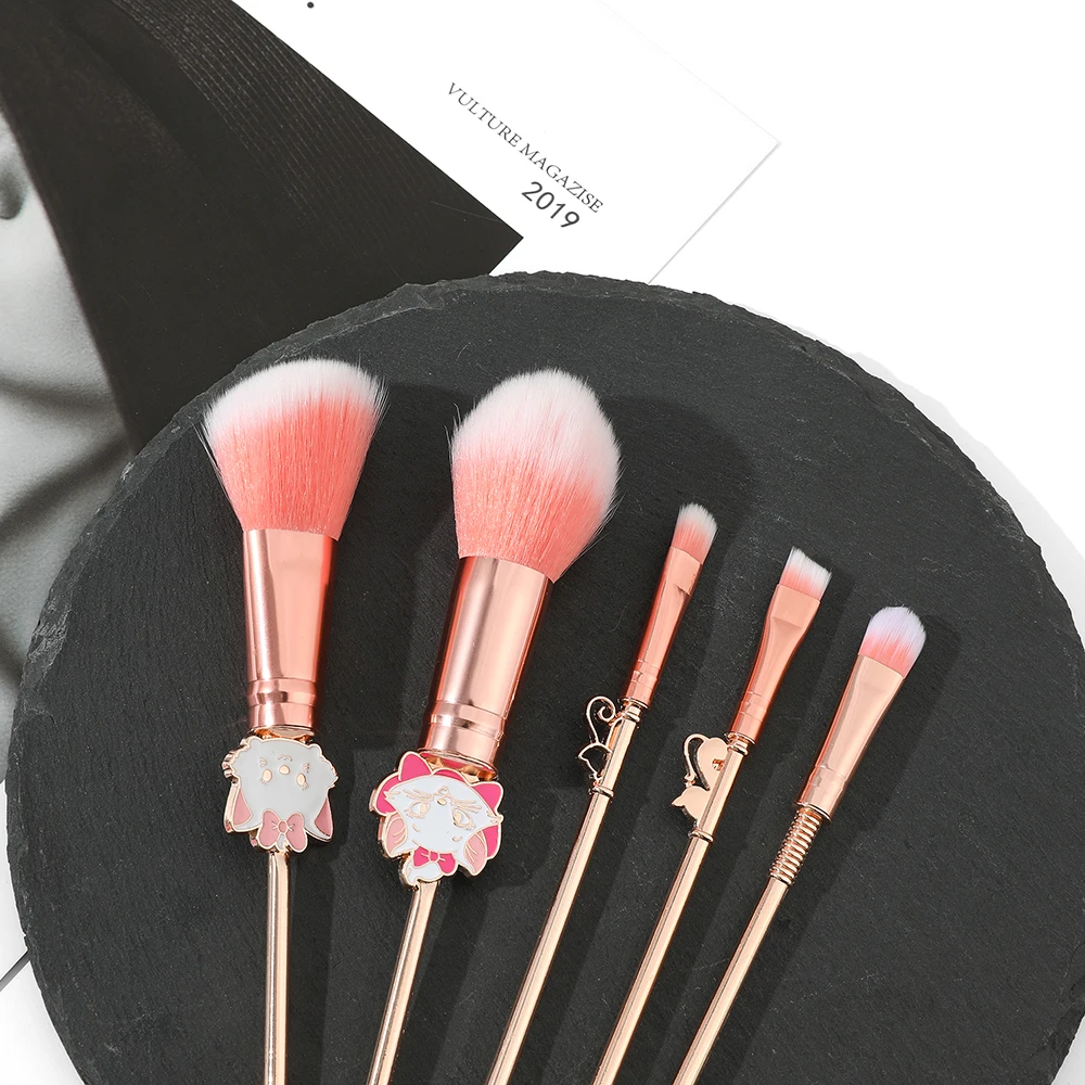 5pcs The AristoCats Modeling Makeup Brush Set Anime Mary Cat Eyeshadow Makeup Brushes Beauty Girls Professional Eyeliner Tools