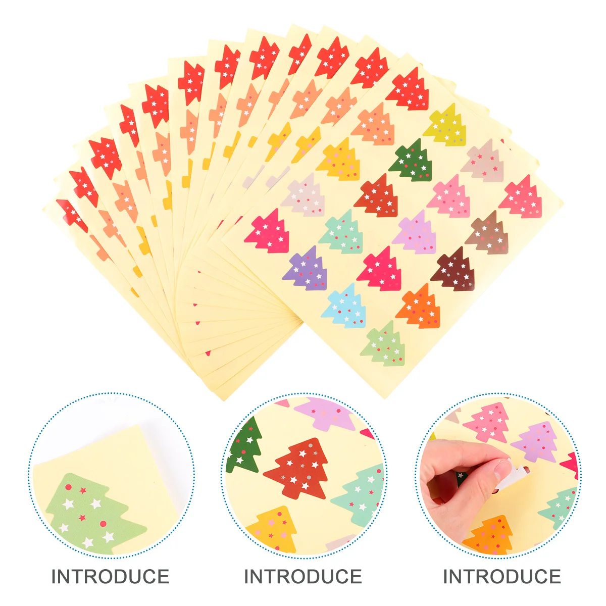 

1Set Christmas Tree Star Colorful Sealing Sticker DIY Candy Bag Seal Labels for Gift Box Packing Supplies Decoration