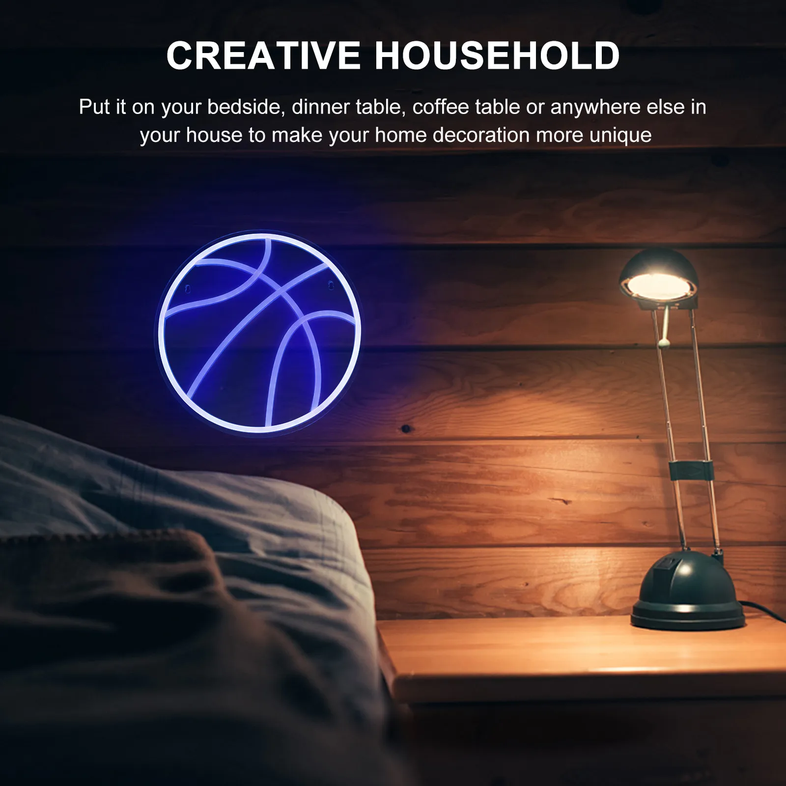 

Неоновая светодиодная лампа в форме баскетбольного мяча, питание от USB, ночник для декора комнаты, настенный светильник, светящийся декор для полки, атмосферное освещение, светильник-украшение