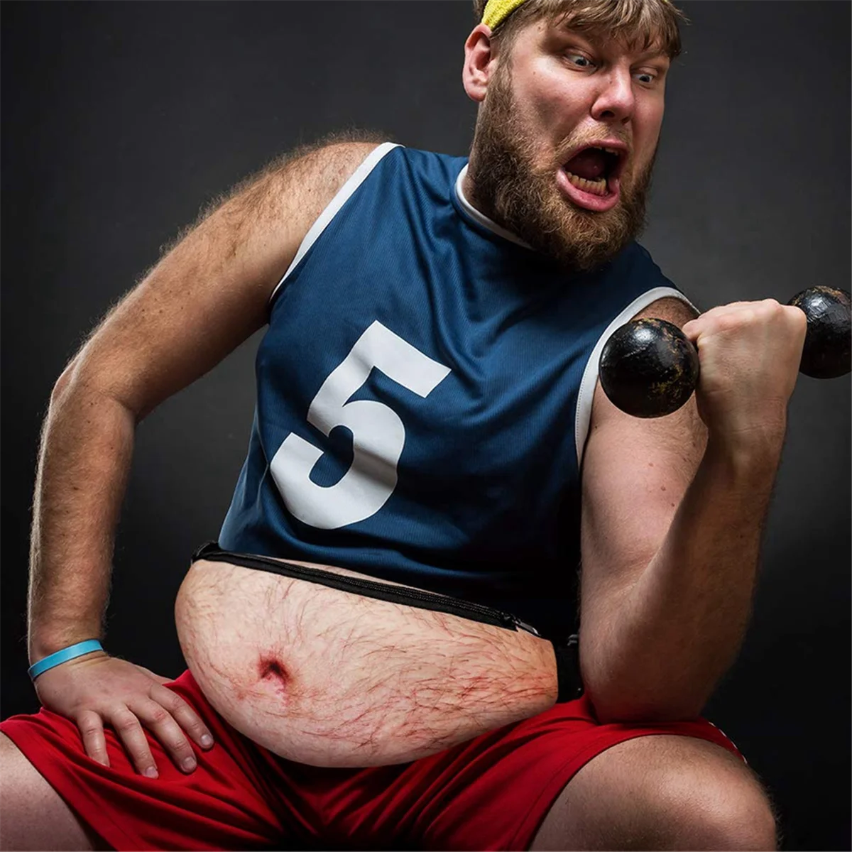 ABQR Regali regalo divertenti, marsupi da uomo con pancia di birra 3D, marsupio impermeabile