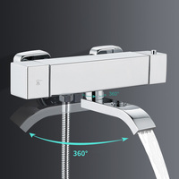 Thermostatic Faucet Bathtub Shower Faucet Wall Mounted Thermostatic Shower Valve Constant Temperature Hot Cold Water Mixer Valve