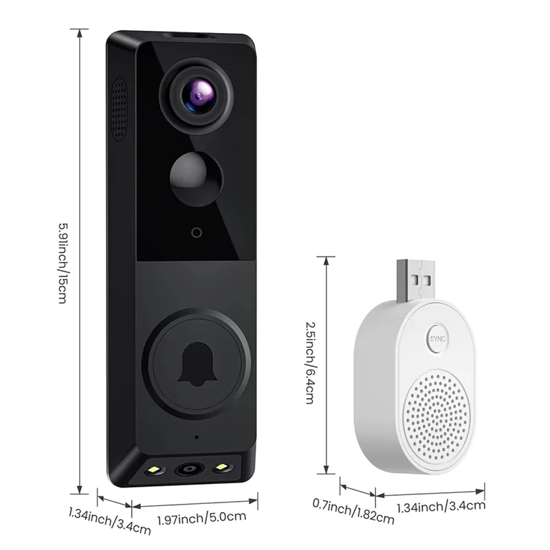 ABUL-720P Video Doorbell Camera Color Night Vision Wireless Surveillance Camera Intercom Doorbell For Friend Gift