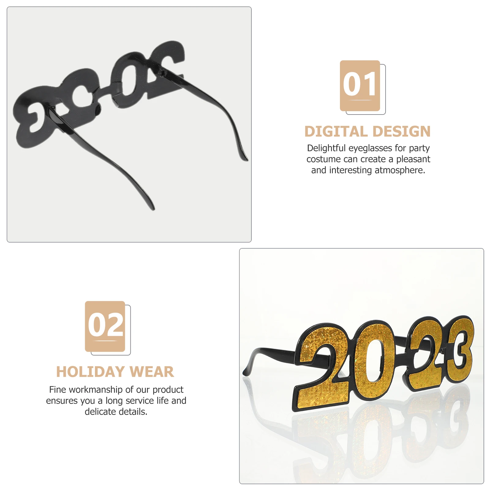 

2023 New Year Party Photo Props Funny Glasses Eve Eyeglass PC Years Eyewear Man