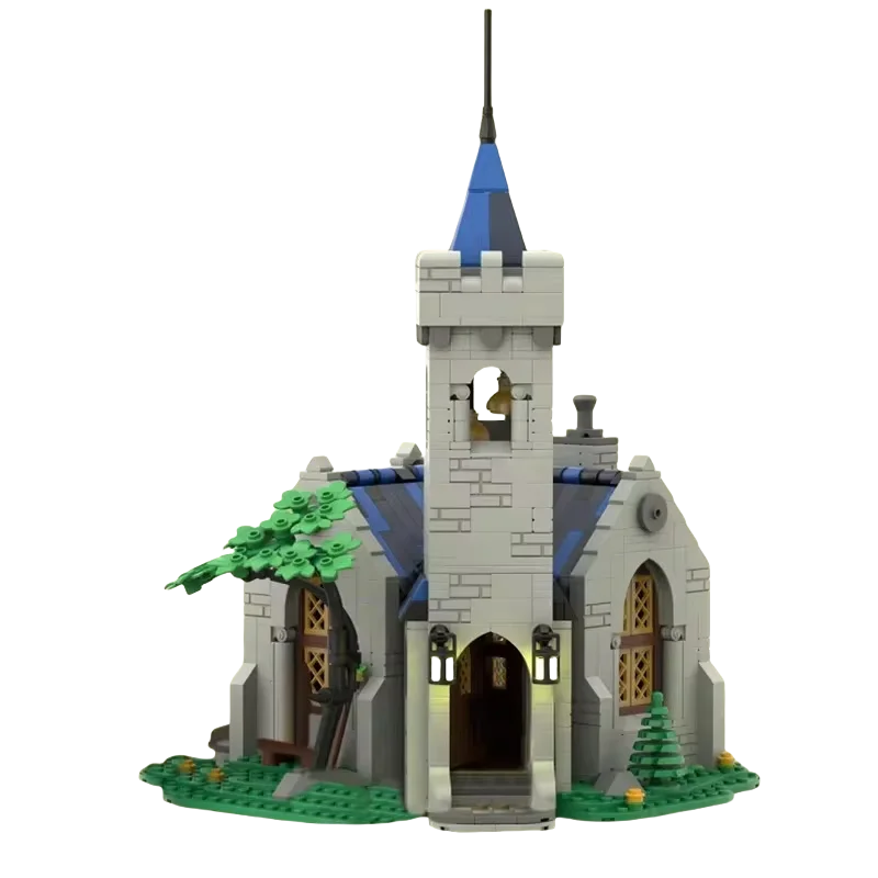 

1602-Piece European Medieval Street View Castle Set with Lion Knight’s Chapel - Vintage-Inspired Building Blocks, Creative Child