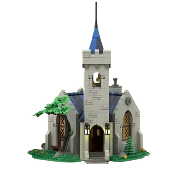 1602-Piece European Medieval Street View Castle Set with Lion Knight’s Chapel - Vintage-Inspired Building Blocks, Creative Child