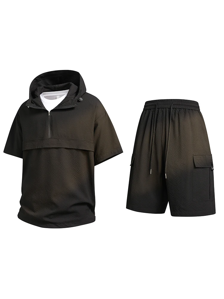 

Новый летний дышащий свободный модный комплект из двух предметов: шорты и легкая повседневная верхняя одежда, универсальный, отпугивающий комаров