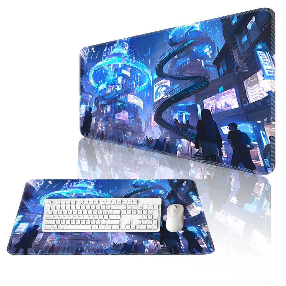 

Cyber Punks Keyboard Pads Large Gaming Mouse Pad Anime Rubber Mat Cool Deskmat Desk Protector Mousepad Gamer Pc Accessories S60