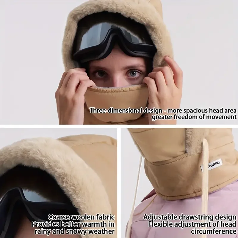 

YANGUO Adjustable Thermal Balaclava - Full Face & Neck Coverage Windproof Ski Mask with Cycling Cold Resistant one-piece Hat