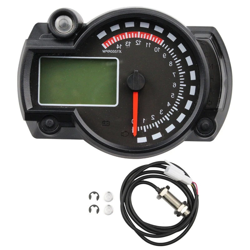 Motorcycle Refitted Instrument Meter Digital Odometer Waterproof LCD Speedometer Two Color Refitted Accessories Instrument Panel