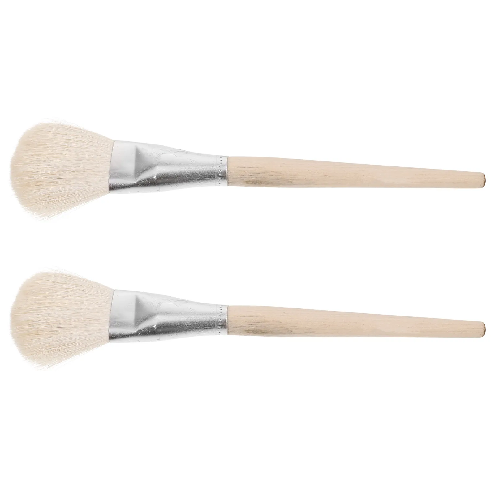 2Pcs Wool Painting Brush Set Wood Handle Soft Bristles for Acrylic Watercolor Traditional Chinese Painting Gilding Silvering
