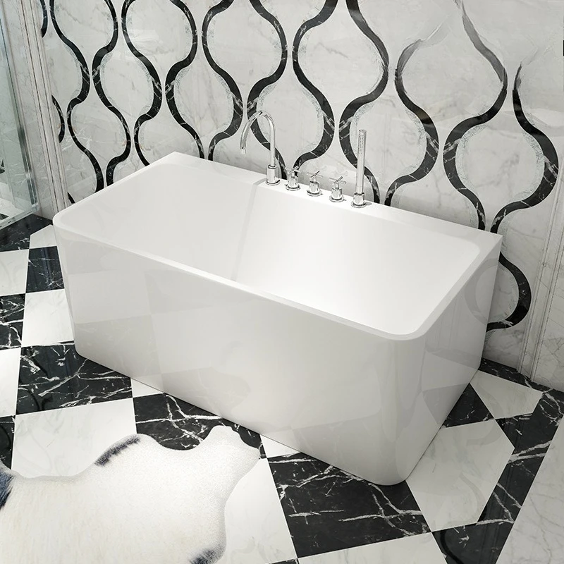 Thin edge three-sided skirt rectangular full-size acrylic massage surf tub