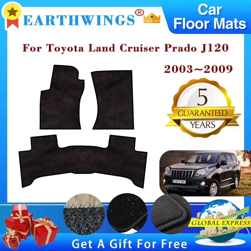 Pour Toyota Land Cruiser Prado 120 J120 2003 ~ 2009 2005 tapis de sol de voiture repose-pieds tapis couverture tapis panneau coussinet de pied accessoires automobiles