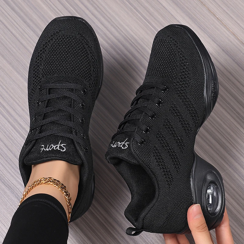 Tanzschuhe für Damen, Tanzschuhe für alle Jahreszeiten, weiche Sohle, weiche Oberfläche, atmungsaktive Fitness-Tanzschuhe, Square-Dance-Schuhe, moderne Tanzschuhe – Detail 4
