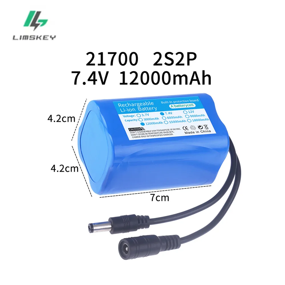 7.4V 21700 12000mah rechargeable lipo battery for T188 T888 2011-5 Remote Control toys Fish Finder Fishing Bait Boat Parts