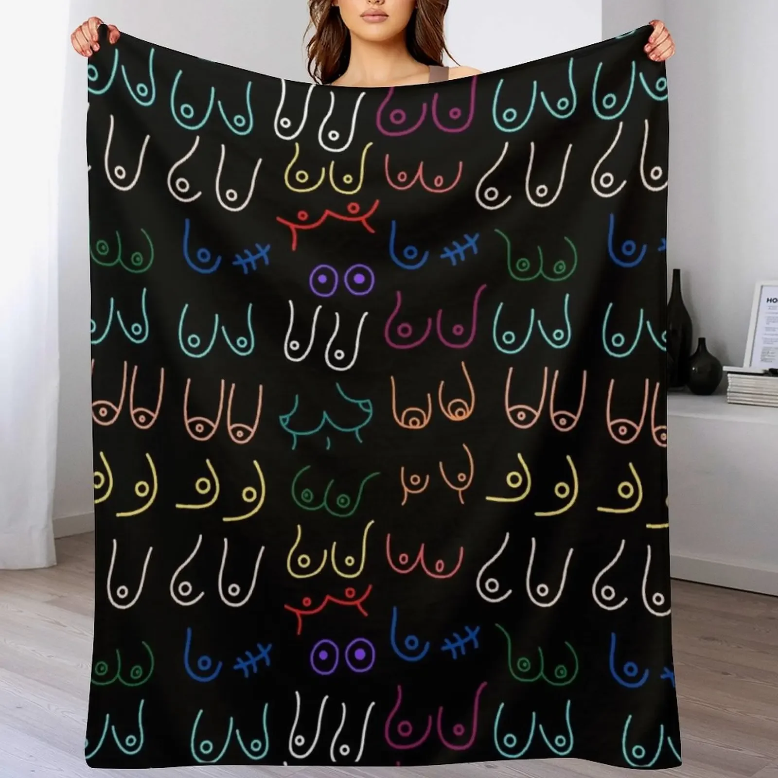 

Boobs Pattern! Throw Blanket Luxury Comforter halloween Furry Blankets