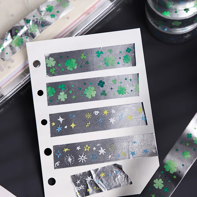 Mr. Paper 2Style 3Rolls/bag like the Milky Way shimmering series aluminum foil paper tape DIY handbook material background decor