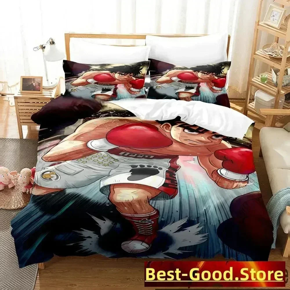 Fighting Spirit Hajime No Ippo Anime Bedding Set Duvet Cover Sheet Printed Pillowcase Bed Full Queen King Size Comforter Bedroom