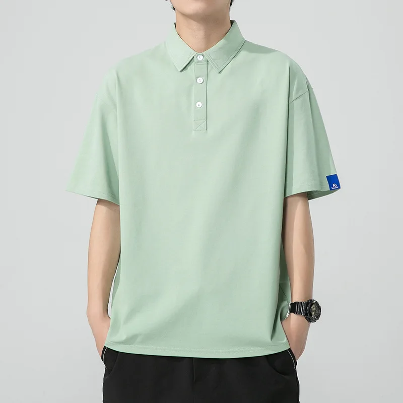 

Men's Summer Fashion Color Short Sleeve Shirt Collared Workwear Advertising T-Shirt Cotton Work Uniform Top