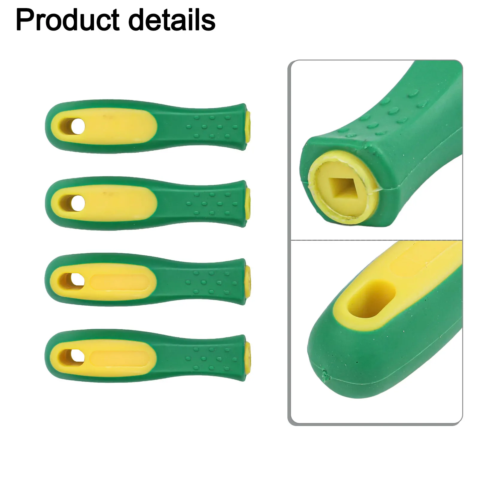 4Pcs Rubber Files Handles Files Supplies 110mm Length Round Rectangular Hole Handle Woodworking File Handles Replacement