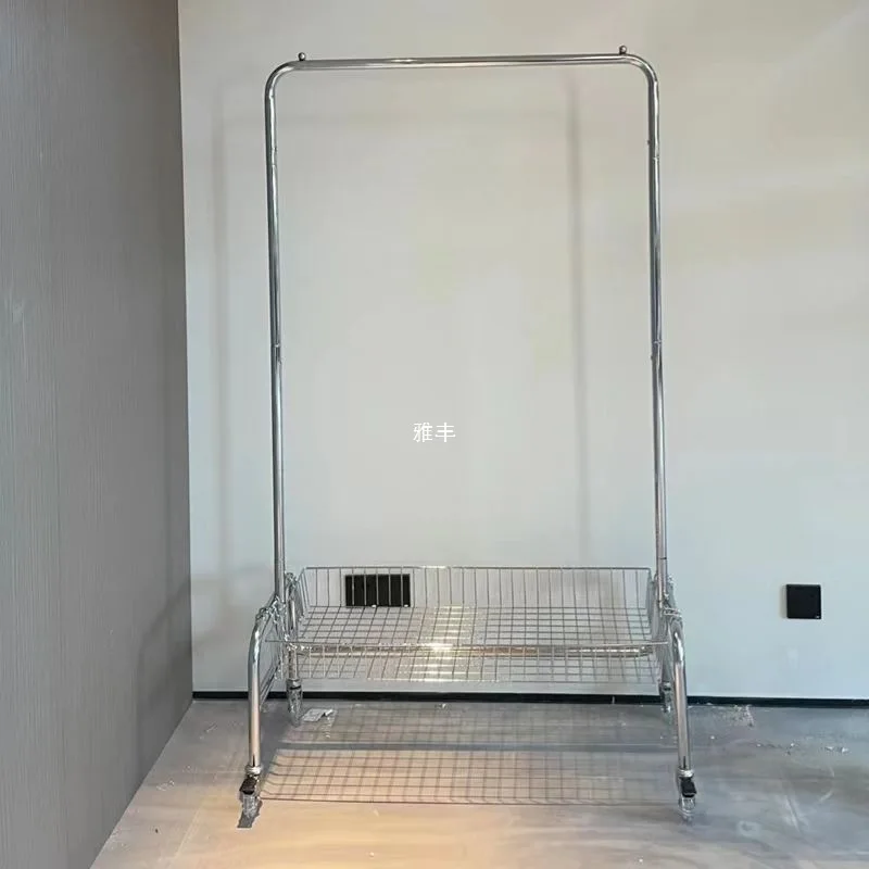 Floor-to-ceiling hanger Mobile multi-functional storage rack Clothing store display rack Internet celebrity bedroom