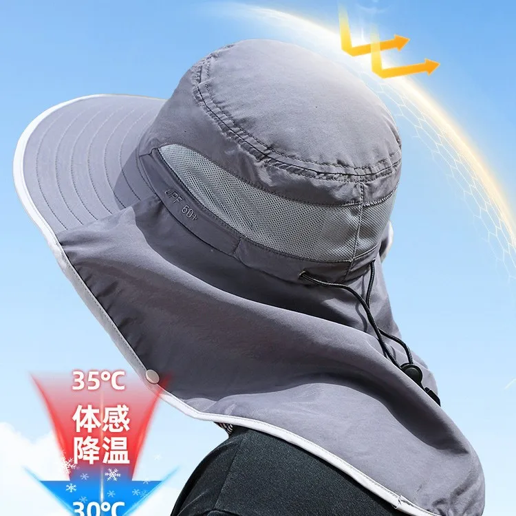 

YUZHIYUAN Sunscreen Fisherman Hat Fishing Hat Summer Outdoor Fisherman Rides Breathable Sunscreen Face Sunscreen Mask Sunhat