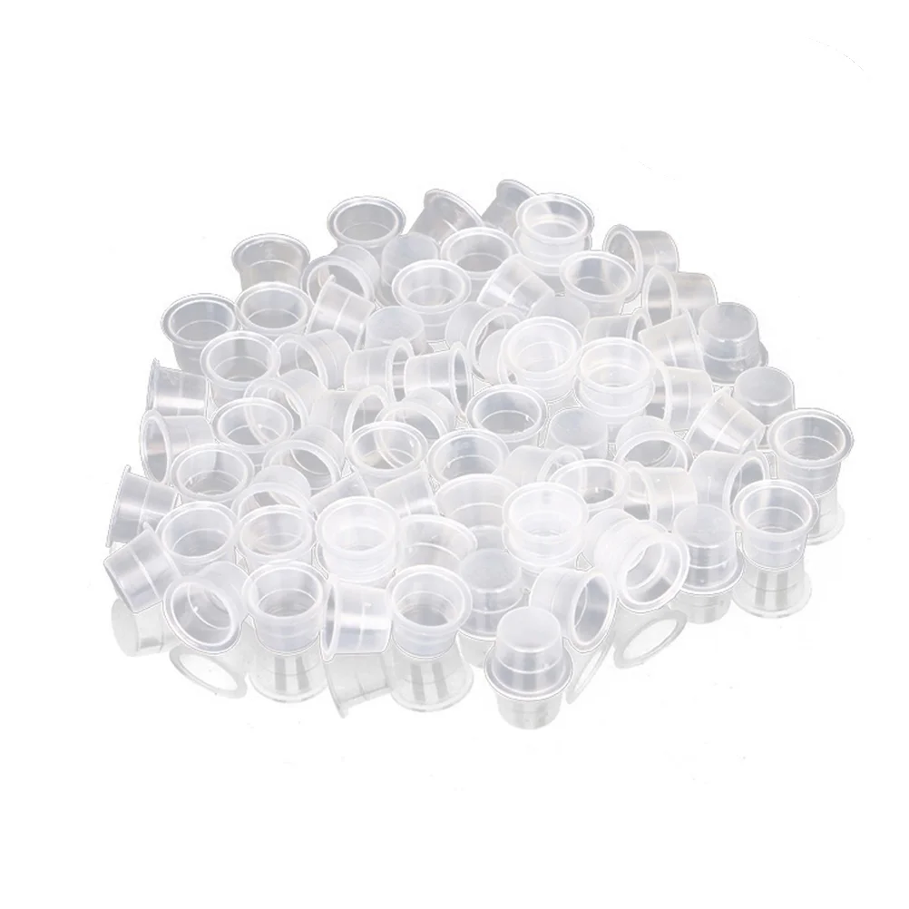 

1000Pcs Clear Ink Cups 13mm M Size Disposable Tattoo Makeup Pigment Containers Kits Supplies for Amateurs