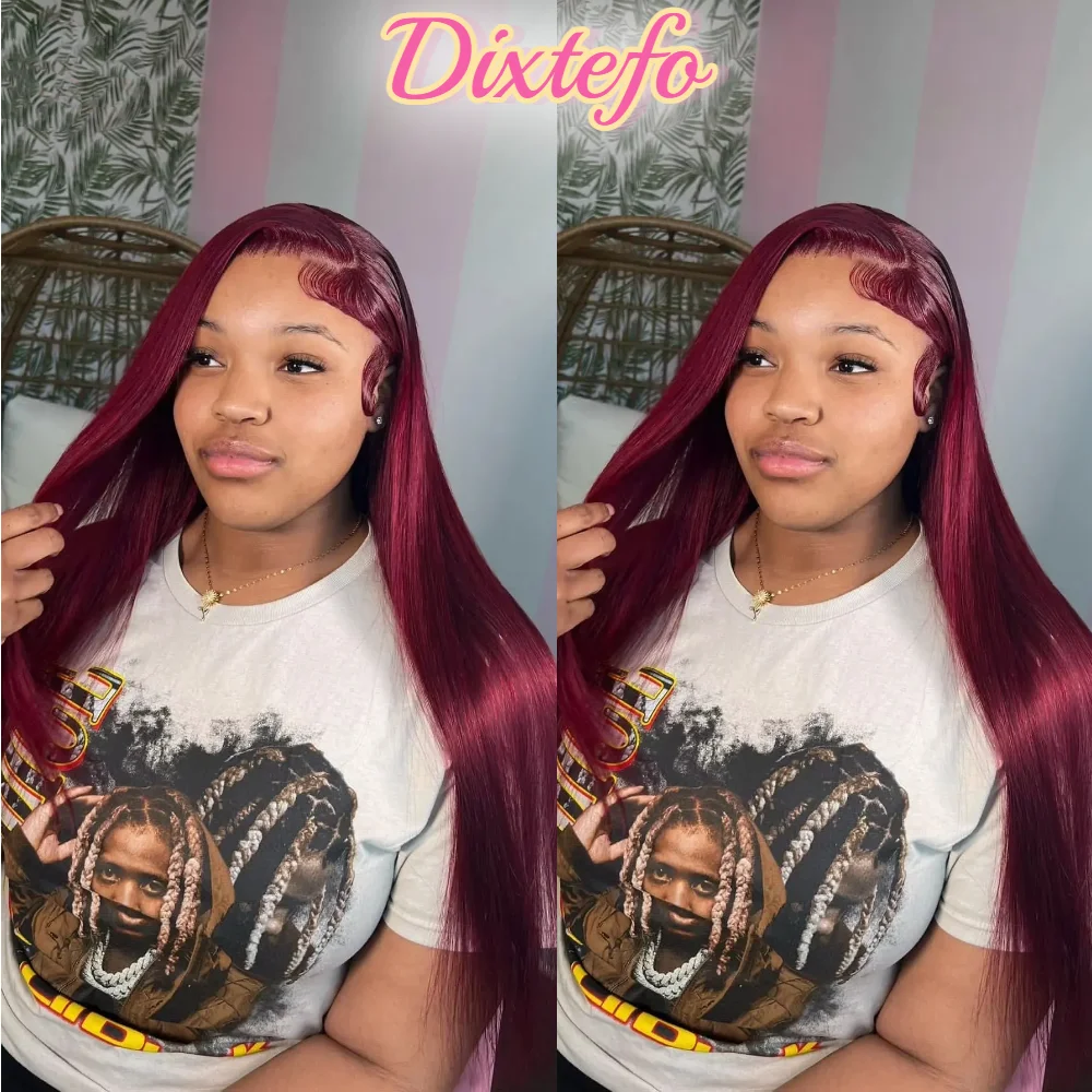 

Парик из натуральных волос 99J Burgundy Body Wave с кружевной передней частью 13x4 13x6 HD, прозрачный, полностью кружевной, 200% плотности, с эффектом Body Wave