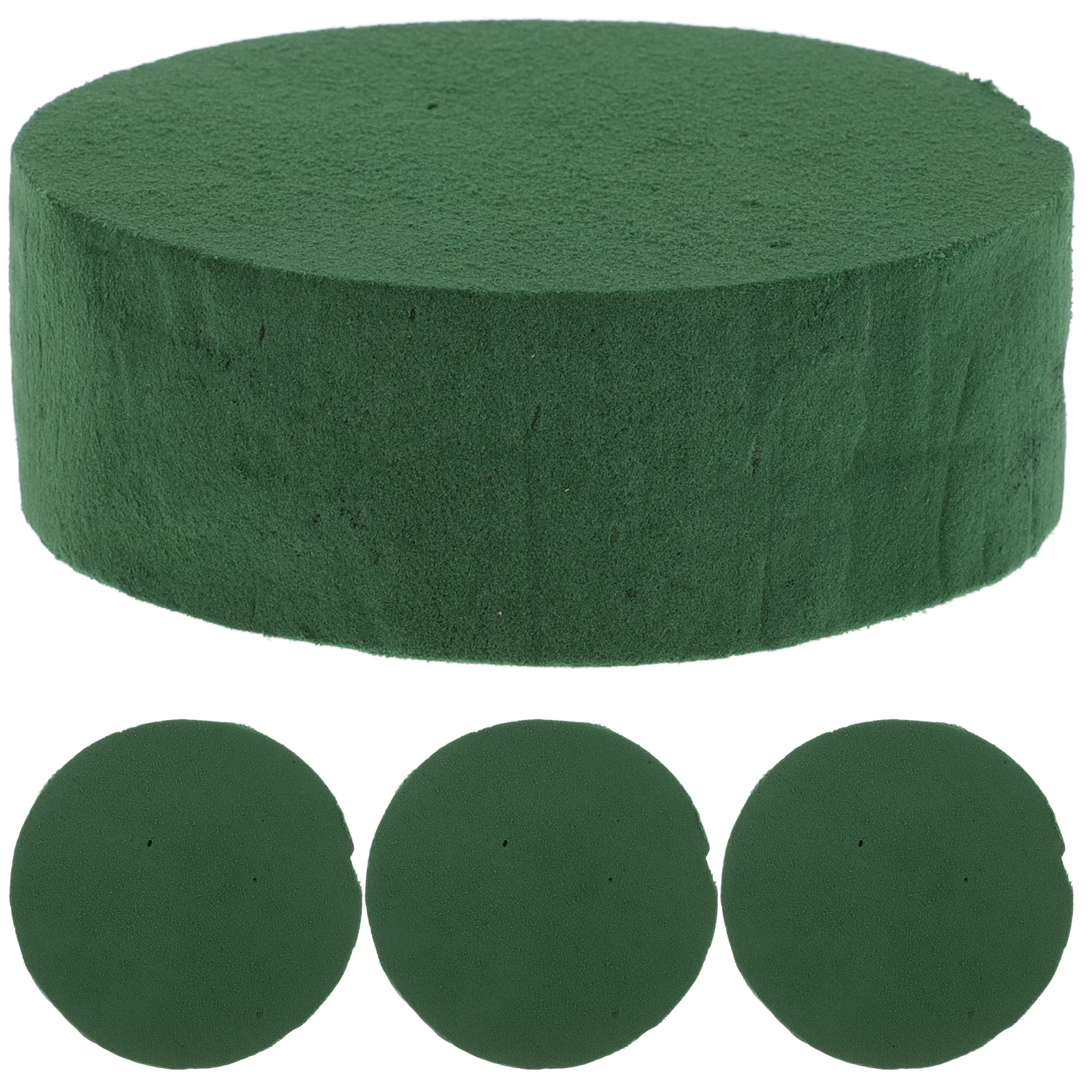 

4pcs Round Floral Foams Green Clay Blocks Large Wet Bricks Artificial Arrangement Bases Succulent Bouquets Decor
