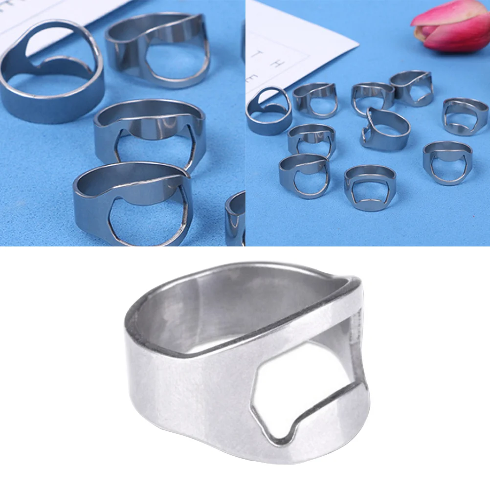 

10 Pcs Easy to Use Bottle Opener Beer Creative Anti-rust Finger Rings Anti-corrosion Anti-tarnish