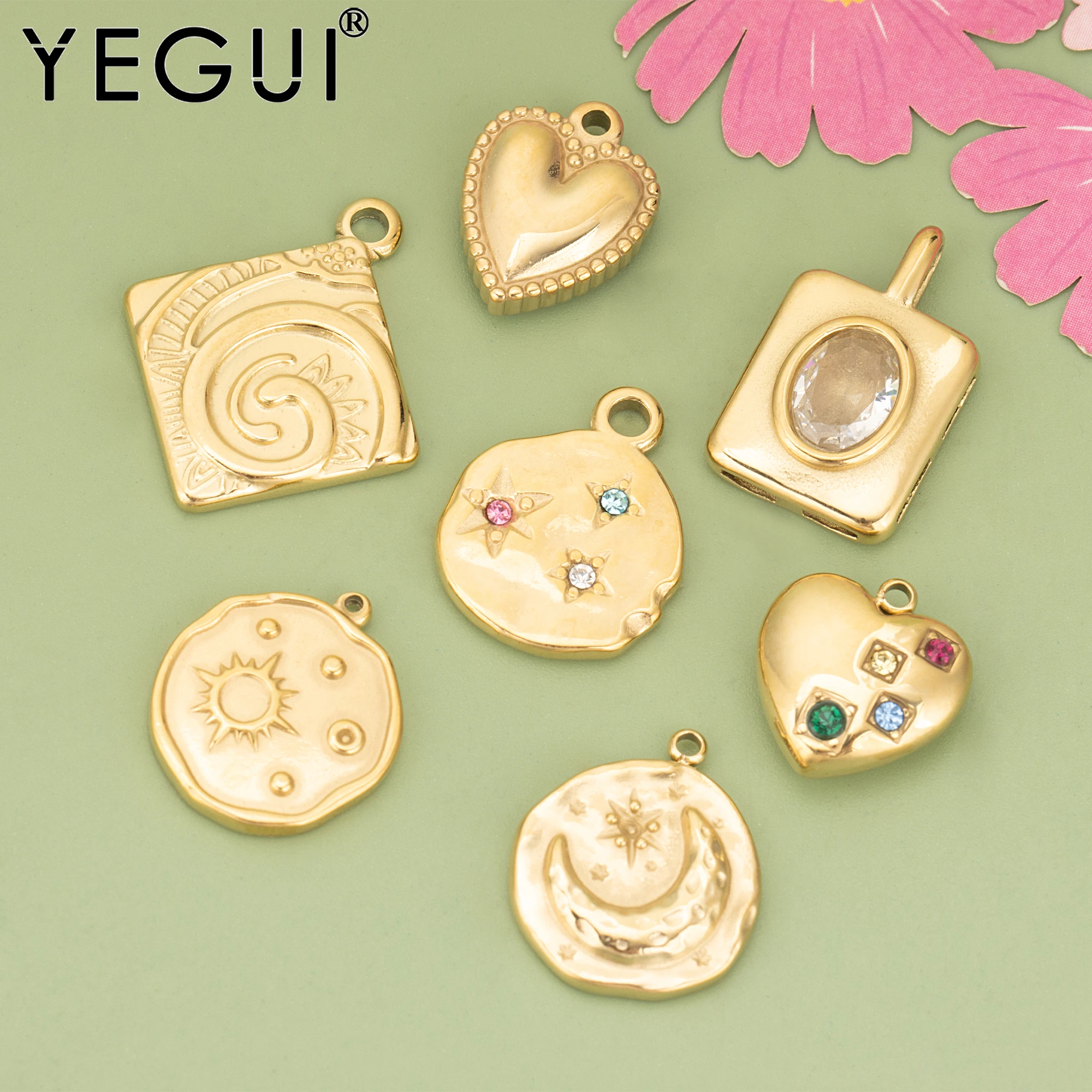 

YEGUI MF07,jewelry accessories,316L stainless steel,nickel free,hand made,charms,diy pendants,jewelry making,4pcs/lot