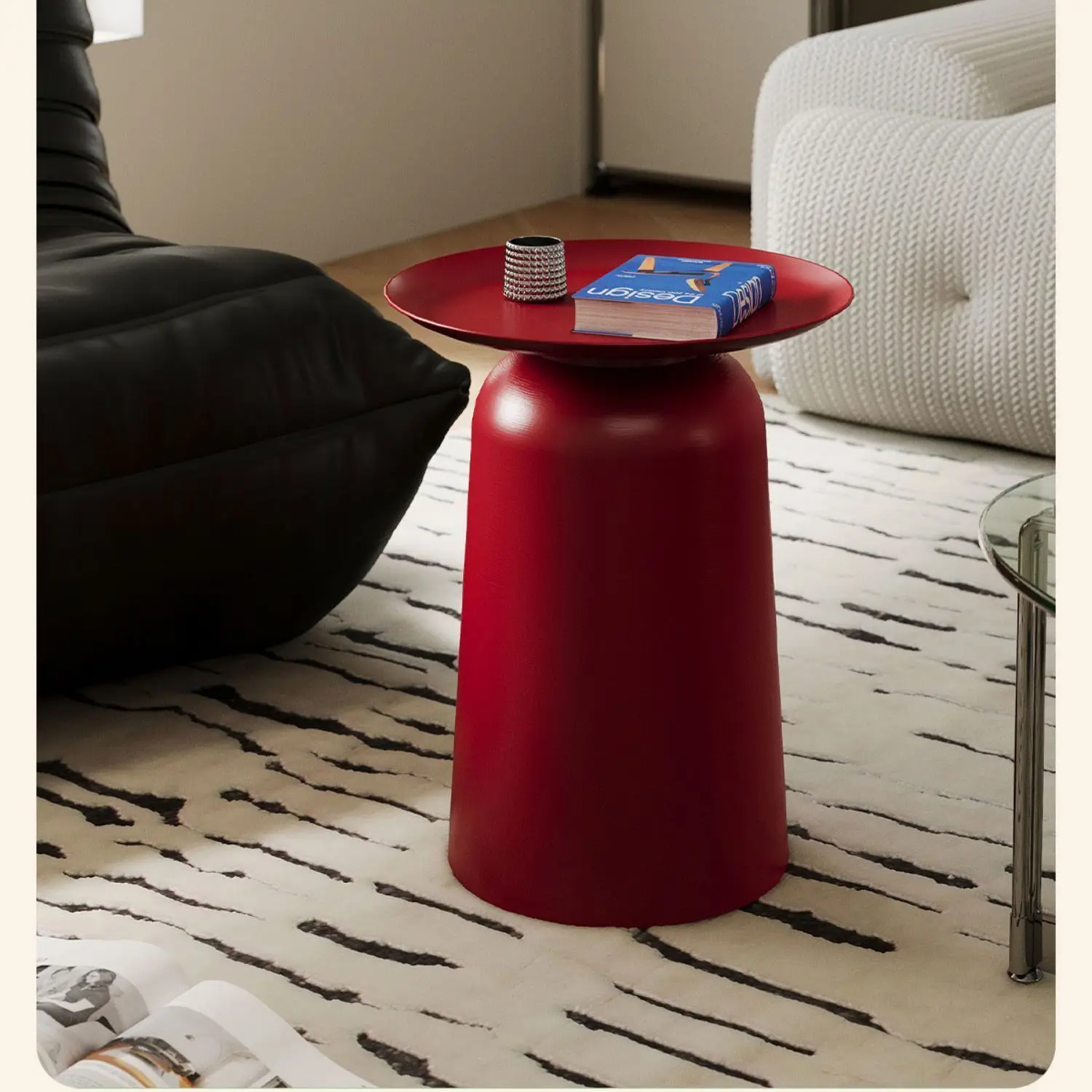 Modern Round Accent Side Table, Stylish Metal End Table for Living Room & Bedroom (Multiple Colors Available)