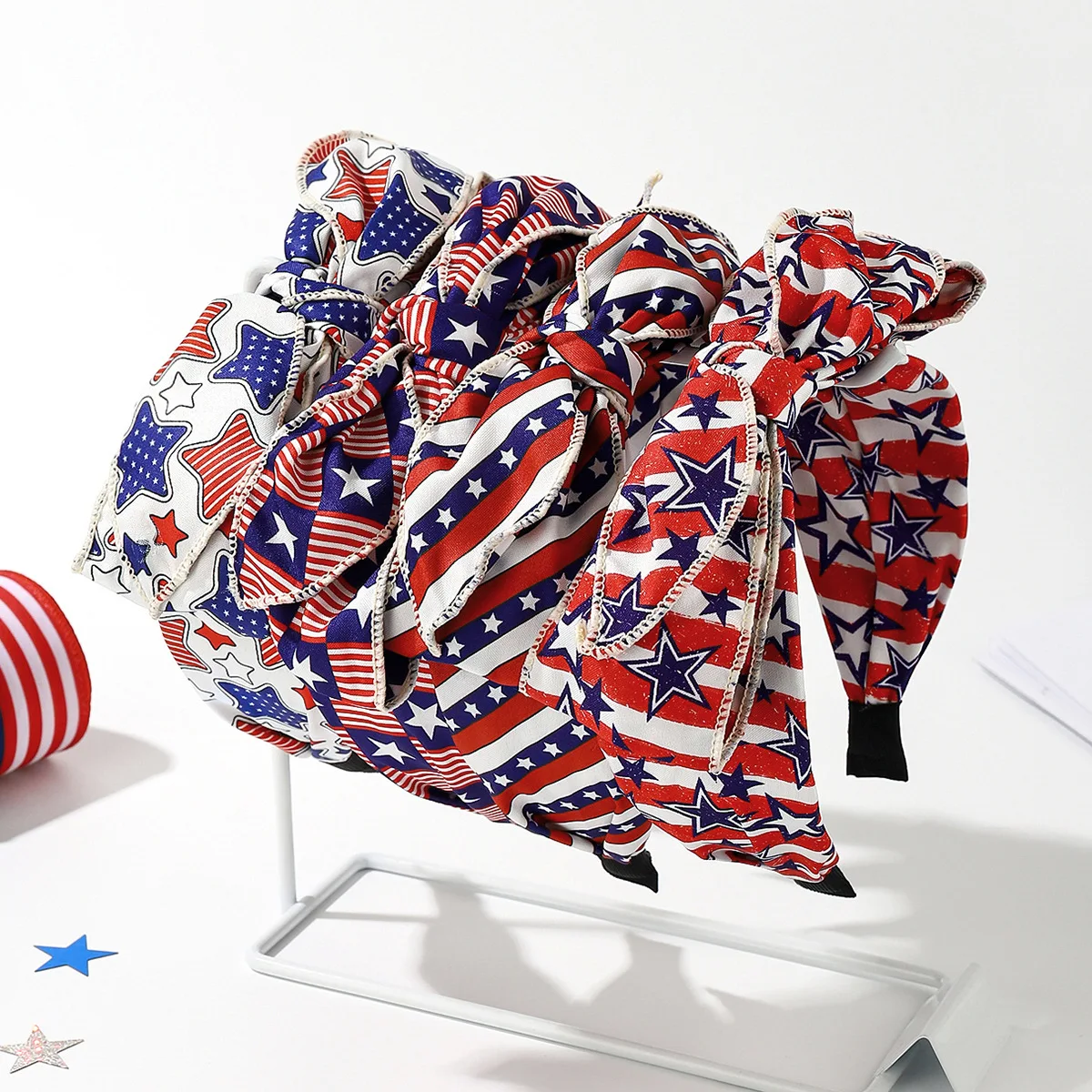 

New American Independence Day European and American Fashion Knot Five-Pointed Star Print Headband