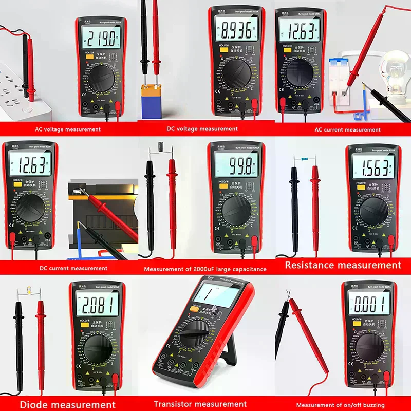 DM9205A High-precision Digital Multimeter AC/DC Transistor Tester Electrical NCV Test Meter Profesional Analog Multimetro