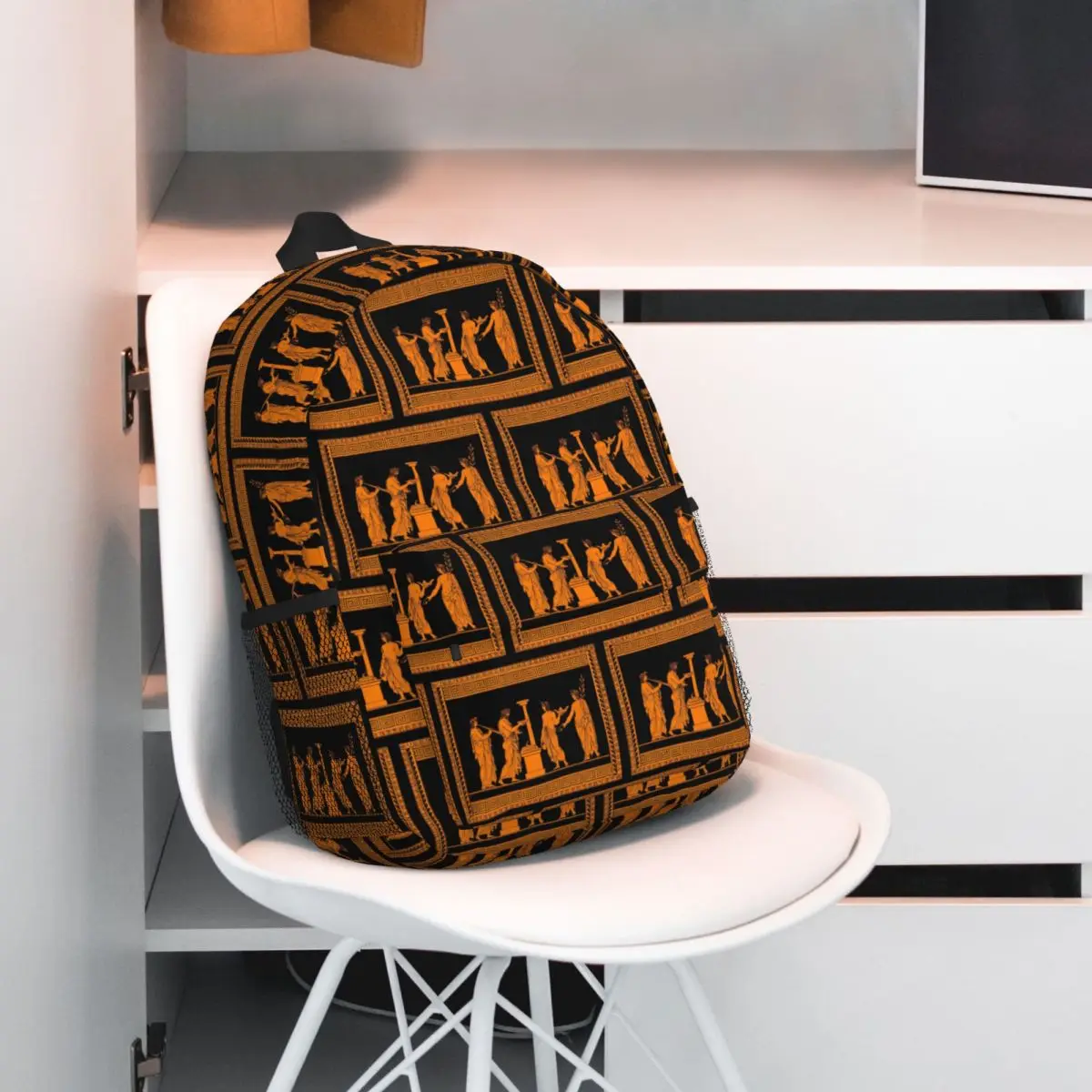 Red Figure Greek Vase Offering Scen Backpack Hot Sale Daypack Large Capacity BookBag Shoulder Bags for Men Women School Bag