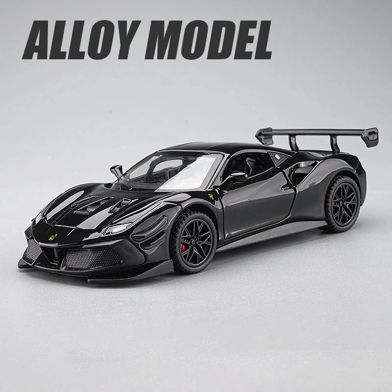 1:32 488 Supercar Legering Auto Diecasts & Toy Vehicles Auto Model Geluid en licht Trek Auto Speelgoed Voor kinderen Gift