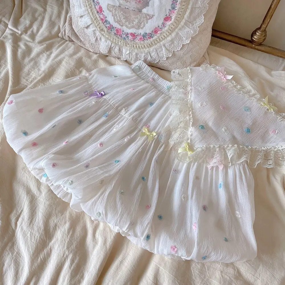 ارتداء الملونة 3D Candy Bean Soft Girl Flower Bud Pants Ins Sweet Girl Slimming Bow Fairy مثل السراويل القصيرة