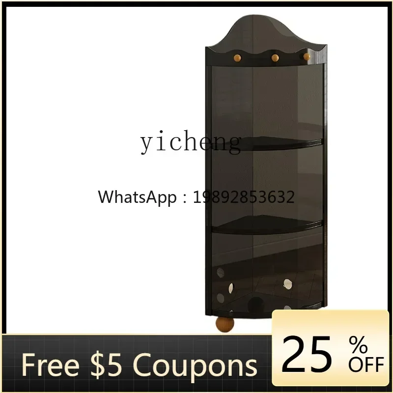 

ZTQH Wall Corner Shelf Floor-to-ceiling Bookcase Living Room Triangle Cabinet Bedroom Vintage Corner Cabinet