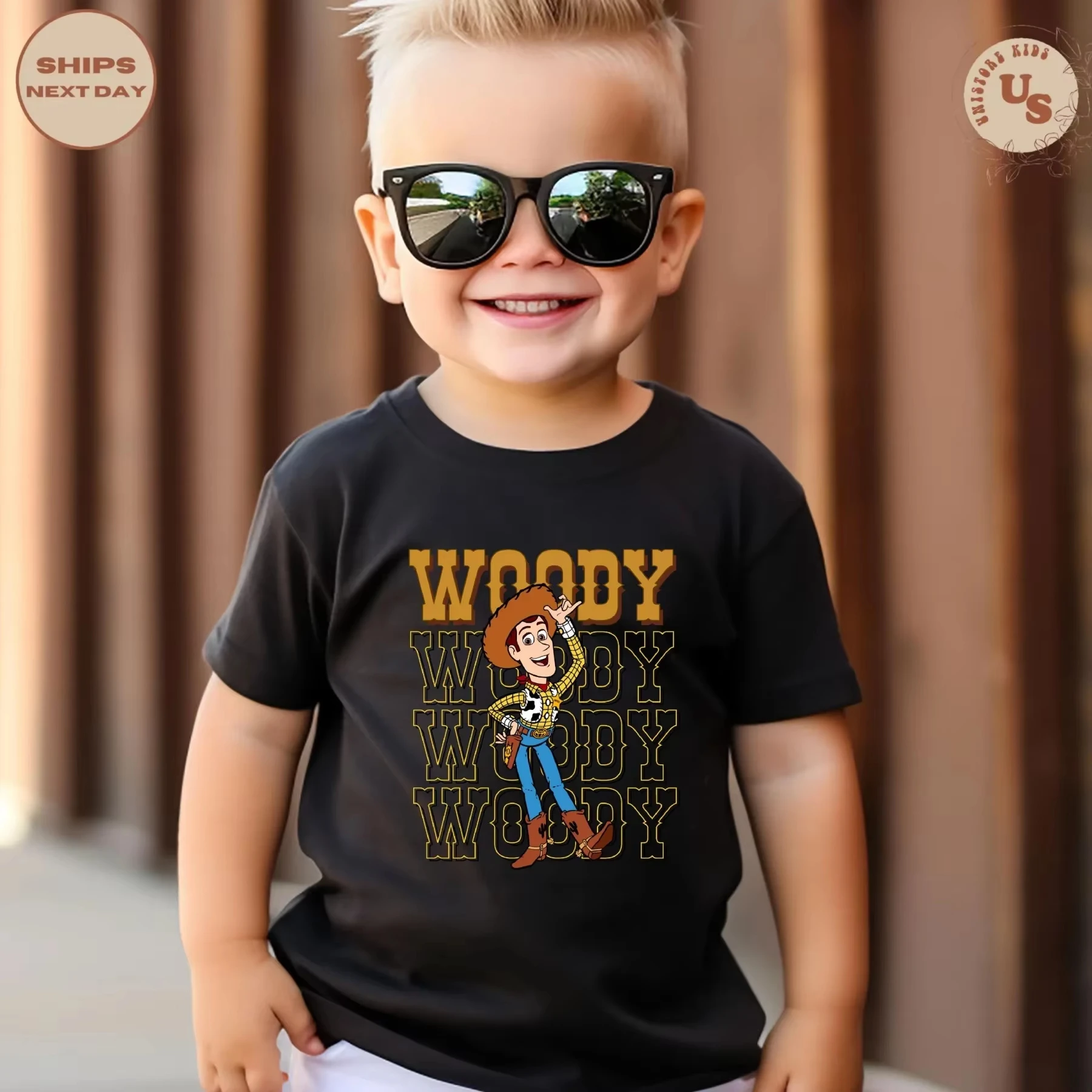 

Футболка для малышей с Вуди из «Истории игрушек», весна 2026, хлопковая, джинсовая, в стиле Дисней, для посещения Диснейленда