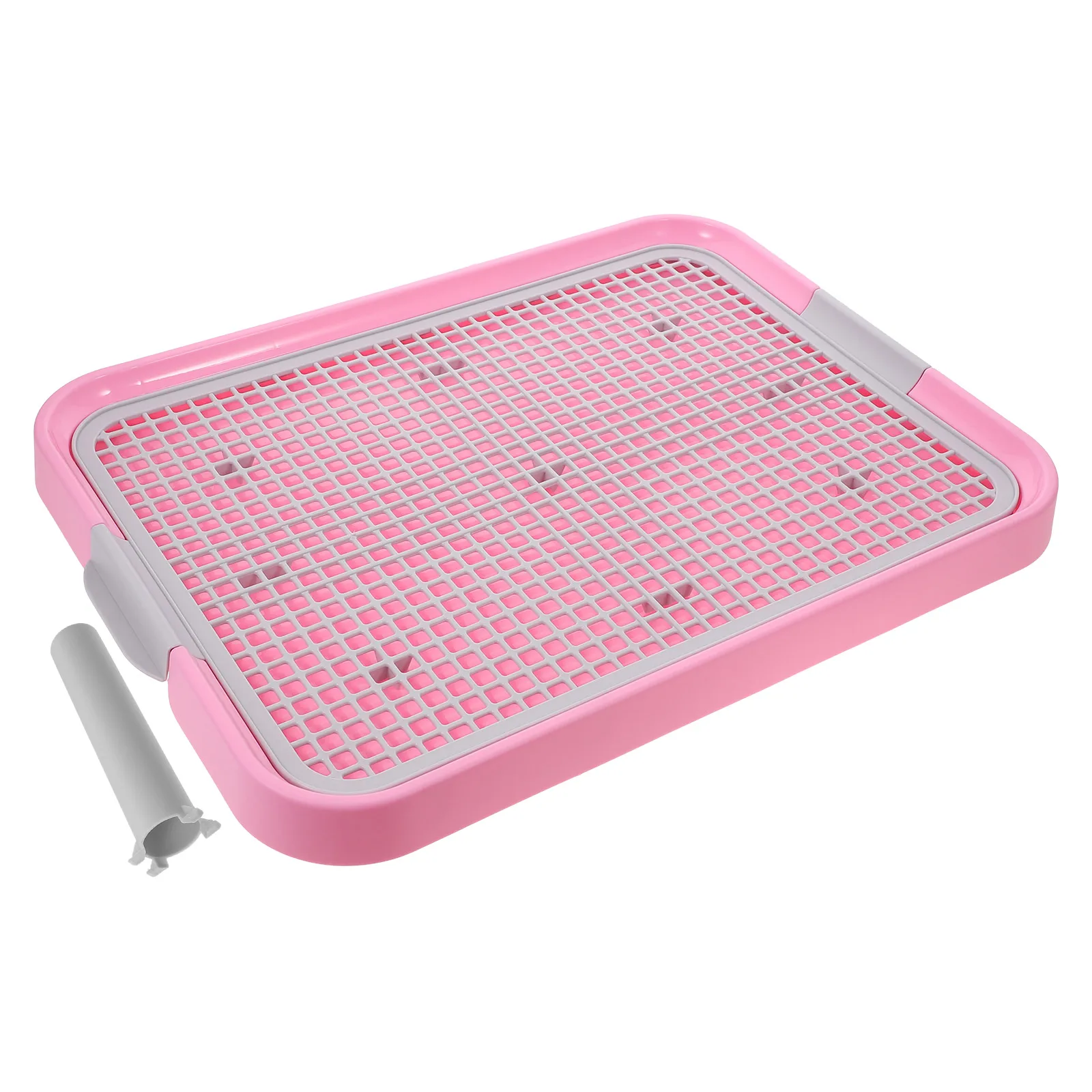 

Pink Plastic Dog Toilet Anti-Slide Pet Potty Ergonomic Design Simulates Urination Habit Natural Usage Grid Style