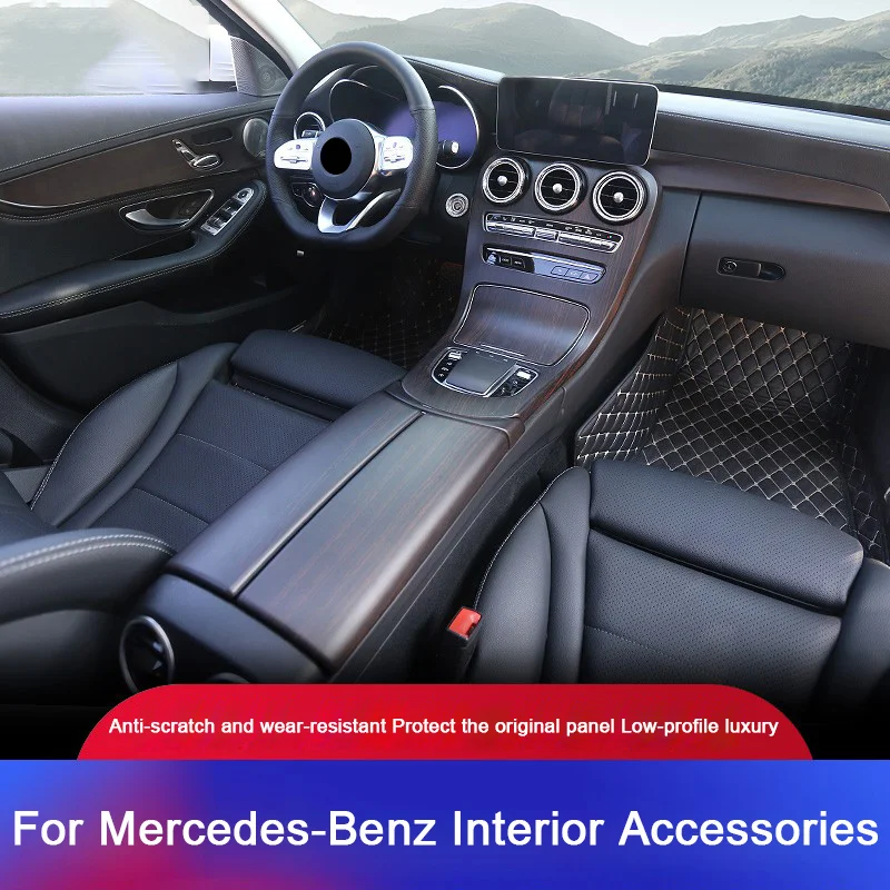 

Для Mercedes-Benz W205 C-класса 2019-2021 годов: аксессуары для модификации интерьера автомобиля, накладка на центральную панель, панель переключения передач, крышка подлокотника