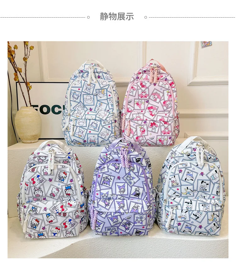 

Hello Kitty Sanrio Nylon Shoulder Endorsement Bag High Beauty Girl Cute Large Capacity Cartoon Backpack