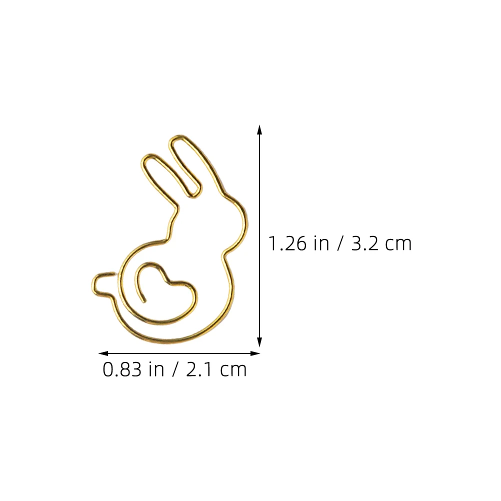 

30pcs Rabbit Paper Clips Cute Bookmarks Office Supplies Desk Accessories Sturdy Practical Photos Files Memos Notes Easy