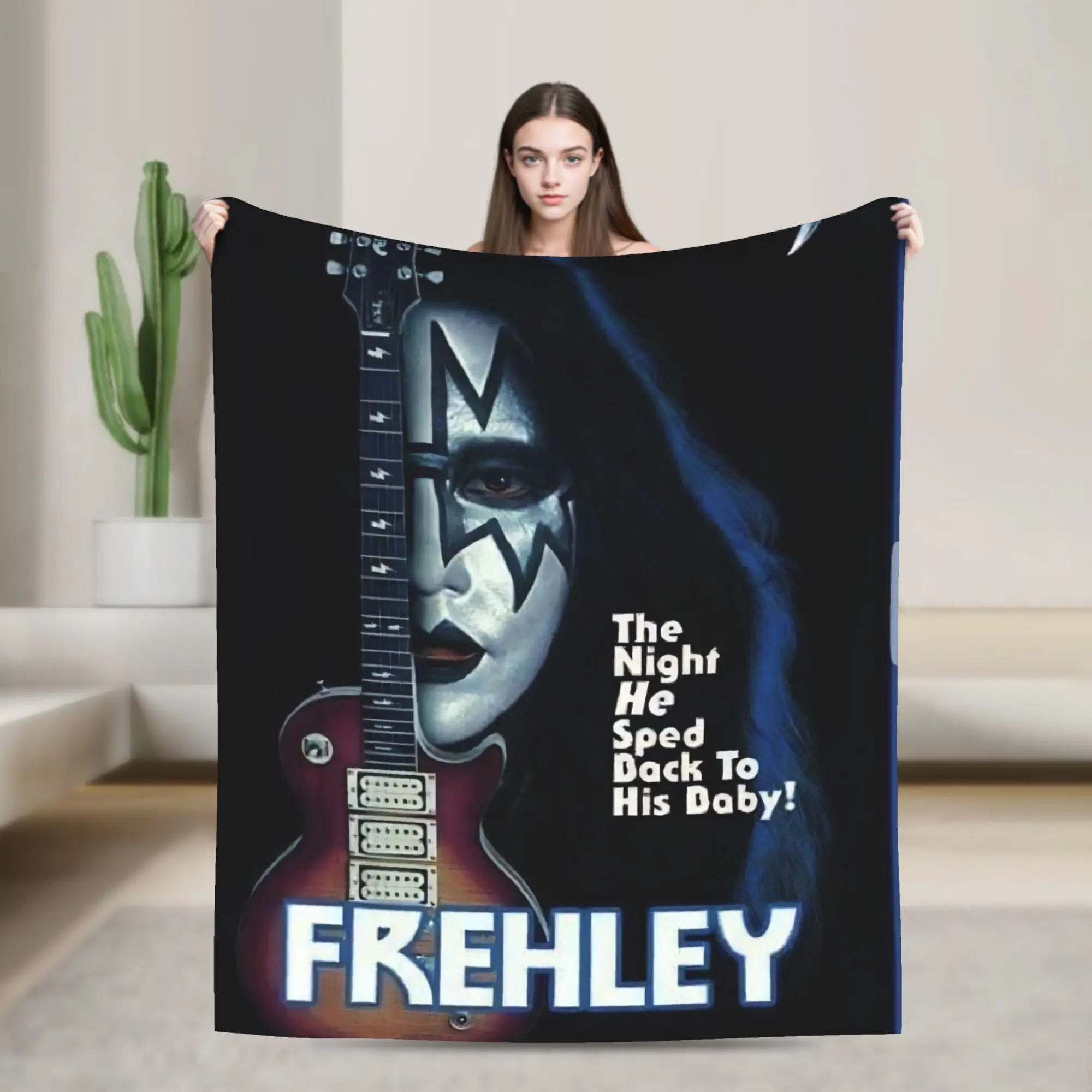 

Одеяло Ace Frehley The Spaceman 1951-2025 для дивана Kiss Band, нечеткая мягкая плюшевая одеяло, размеры покрывала на все сезоны