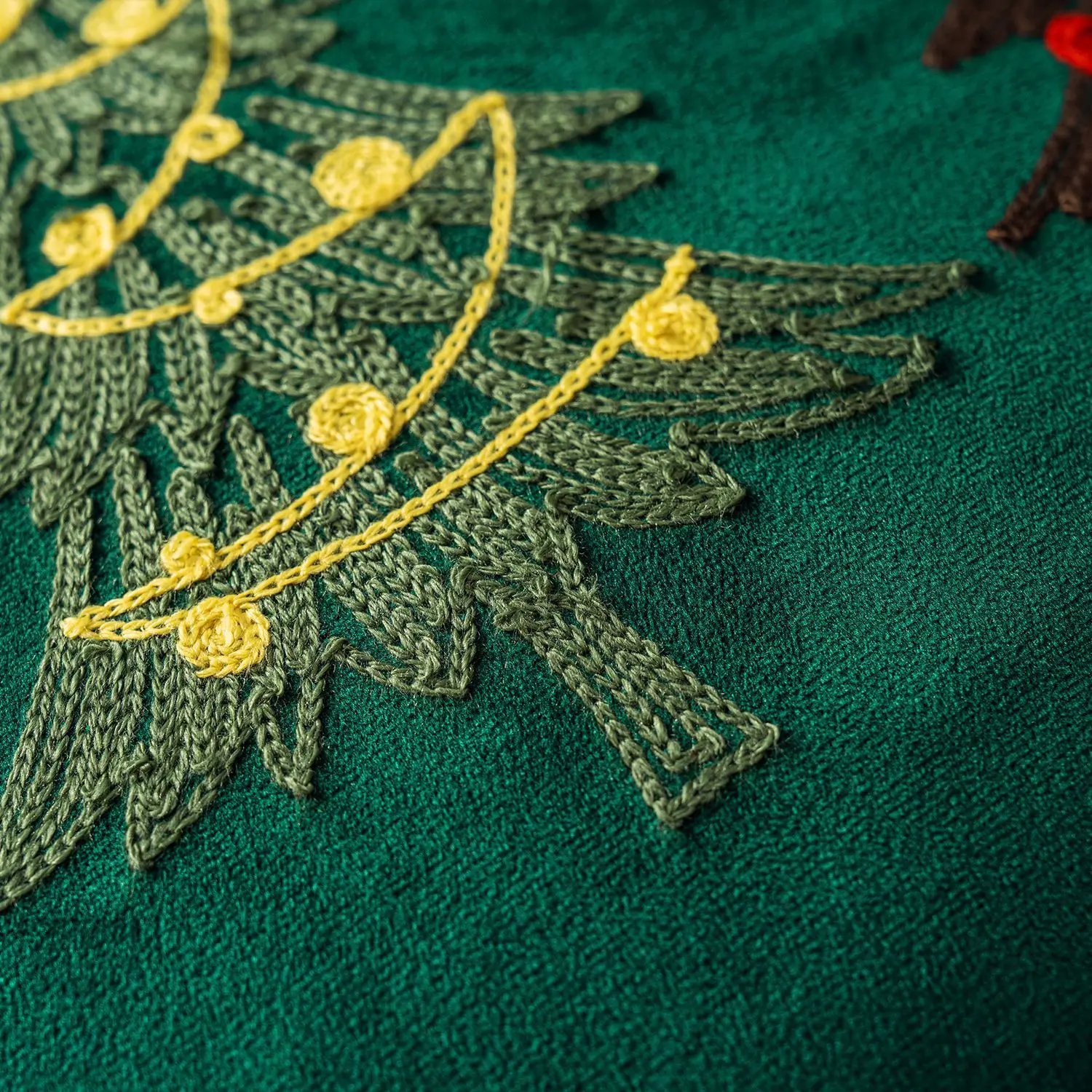 45x45cm Weihnachtsbaum bestickter Kissenbezug Cojines kurzer Plüsch Weihnachten Wohnzimmer dekorativer Heimsofa-Überwurf-Kissenbezug – Detail 6